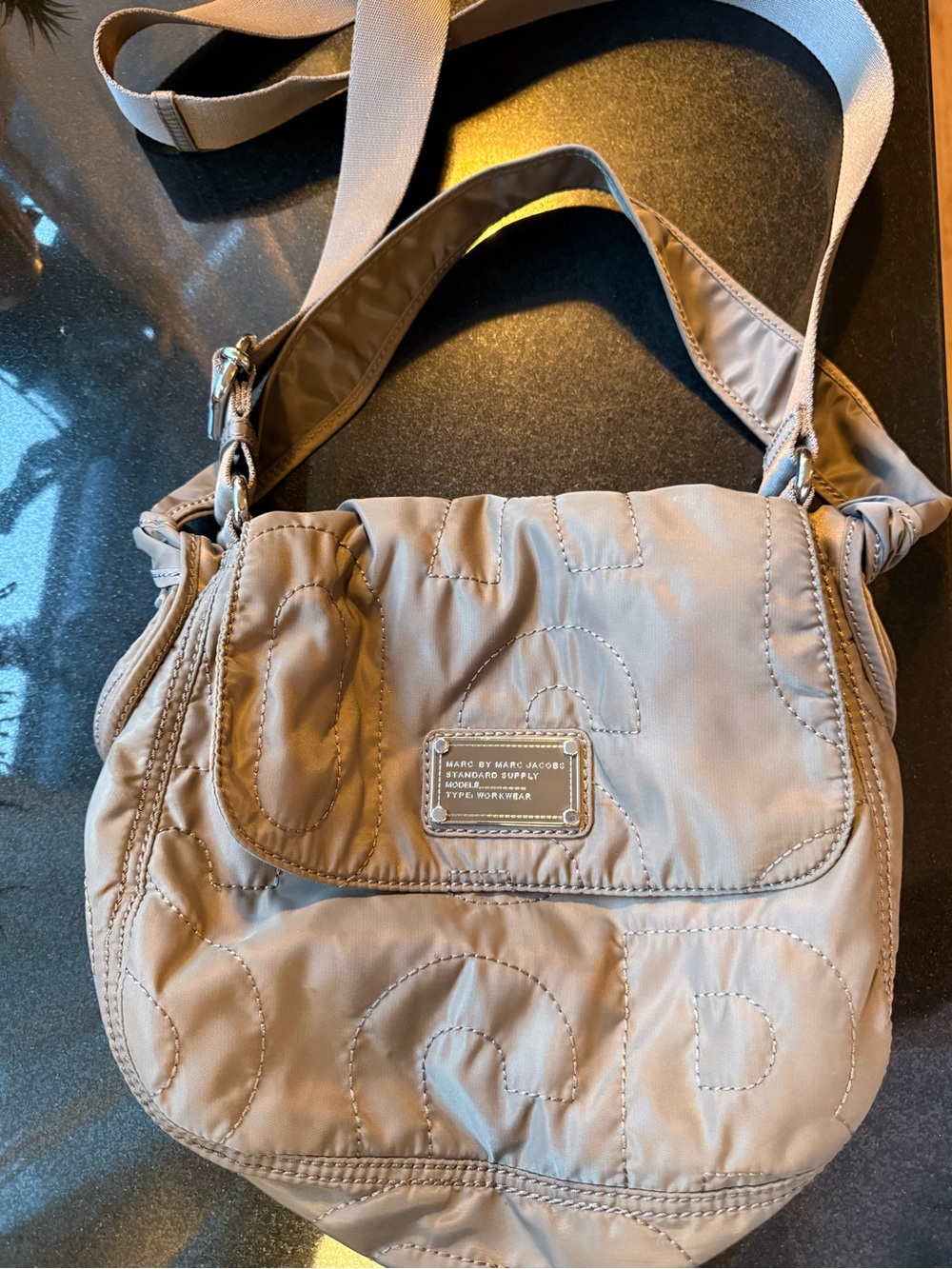 Marc by Marc Jacobs Quilted Crossbody Bag Taupe